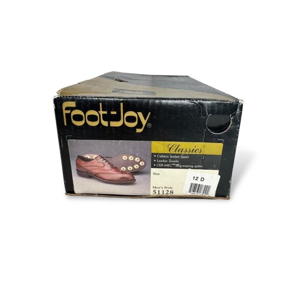 FootJoy Mens Golf Shoes Leather Wingtip Oxford Style 51128 Metal Spikes 12D New - Picture 7 of 11